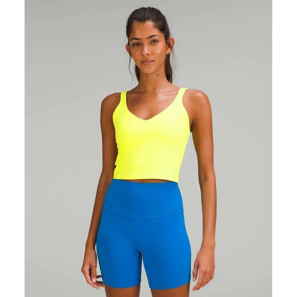 Lululemon Align Nulu Crop Tank Top Electric Lemon Yellow Size 4